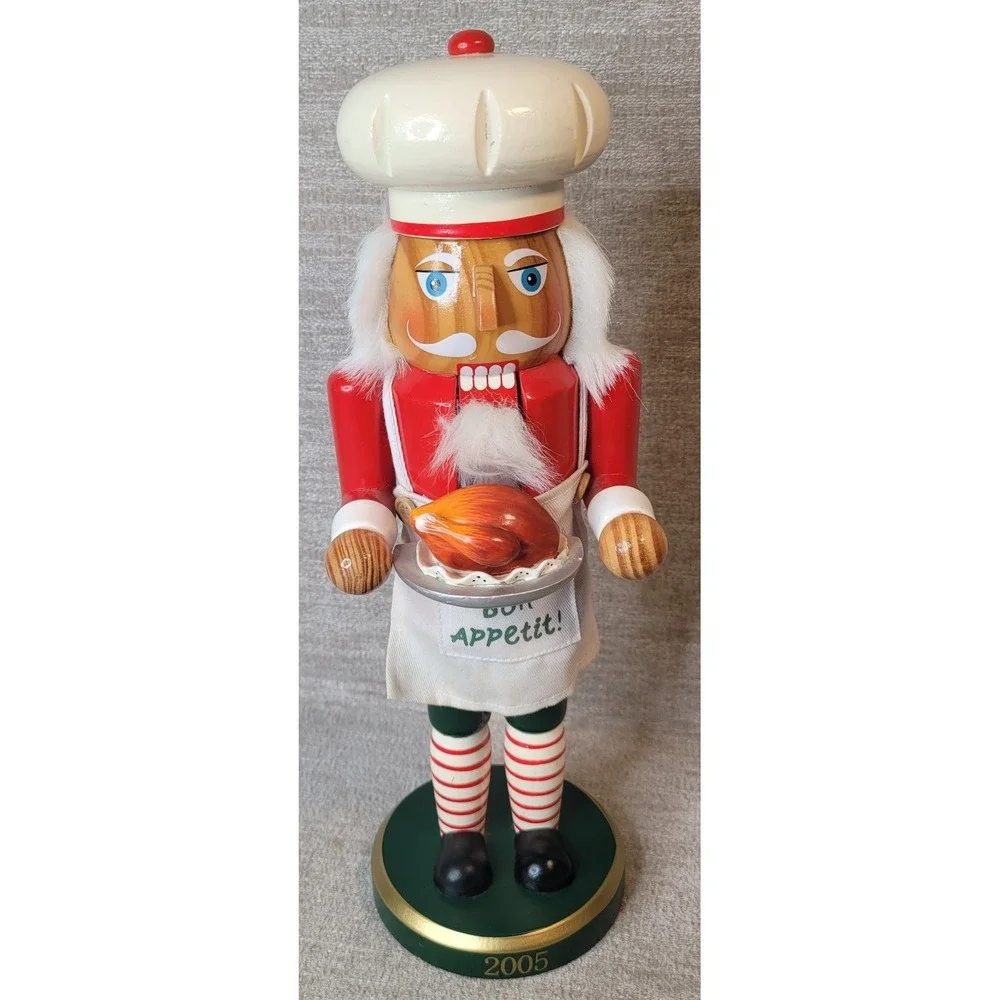 Vintage Target 2005 Wooden Nutcracker Bon Appetit Thanksgiving Turkey Limited Ed